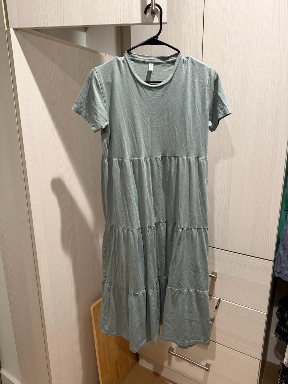 KOTN Tiered Maxi Dress in Grey Blue